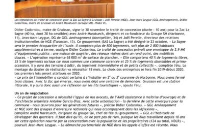 ZAC « La Sagne » à Gruissan – Signature du traité de concession pour l’écoquartier